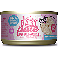 Tiki Cat Baby Chicken, Salmon & Chicken Liver Pate Wet Food for Kittens