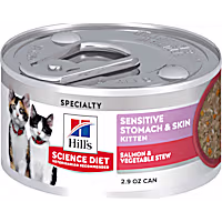 Hill's Science Diet Kitten Sensitive Stomach & Sensitive Skin Salmon & Vegetable Stew Wet Cat Food