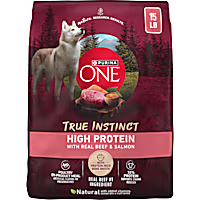 Purina ONE True Instinct Real Beef and Salmon with Bone Broth Natural High Protein Dry Dog Food