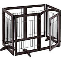 Topeakmart Espresso 6-Panel Pet Gate