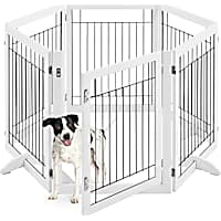 Topeakmart White 6-Panel Pet Gate