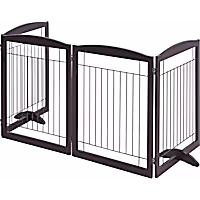 Topeakmart Espresso 4-Panel Pet Gate