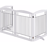 Topeakmart White 4-Panel Pet Gate