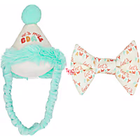 Pearhead Pet Happy Purrday Bowtie and Hat Birthday Set for Cats