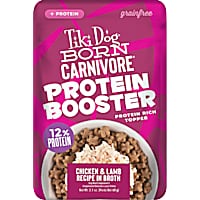 Tiki Dog Born Carnivore Protein Booster Topper, Chicken and Lamb Recipe in Broth Dog Food Topper