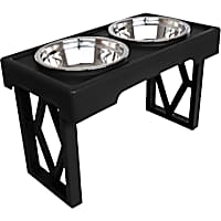 Pet Adobe Black Adjustable Raised Dog Bowl Stand