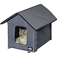 Pet Adobe Heated Cat House with Sherpa Pad