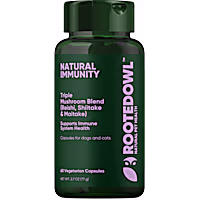 Rooted Owl Natural Supplements Immunity Vegan Capsules with Triple Mushroom Blend for Dogs and Cats