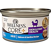 Wellness CORE+ Skin & Coat Natural Grain Free Salmon & Sardine Pate Canned Wet Cat Food