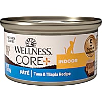 Wellness CORE+ Indoor Natural Grain Free Tuna & Tilapia Pate Canned Wet Cat Food
