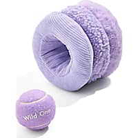 Wild One Lilac Tennis Tuft Interactive Plush Puzzle Dog Toy