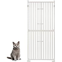 UniPaws Extra Tall Cat Pet Gate with Doors Locks Narrow Bar Spacing