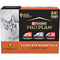 Purina Pro Plan Complete Essentials Chicken, Turkey and Beef Grain Free Wet Cat Food Variety Pack