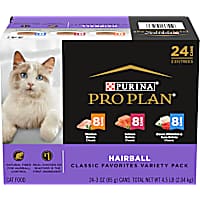 Purina Pro Plan Hairball Formula Control, Hairball Control Entrees Wet Cat Food Variety Pack
