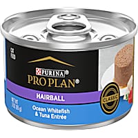 Purina Pro Plan Hairball Formula Control Wet Pate, Ocean Whitefish and Tuna Entree Cat Food