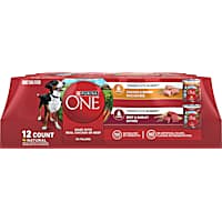 Purina ONE Tender Cuts in Gravy Chicken & Brown Rice, Beef & Barley High Protein Wet Dog Food Variety Pack