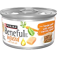 Purina Beneful Infused Wet Dog Food Pate with Real Chicken, Carrots and Spinach with Fish Oil for Dogs