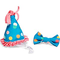 YOULY Birthday Cat Hat and Bowtie Set