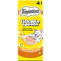 Temptations Lickable Spoons Tasty Chicken and Cheesy Cheese Flavor Adult Wet Cat Treat