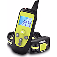 Pet Life Yellow Yard-Trek 1-to-2 Dog 550 Yard Range 16-Level Vibration and Sound Training Dog Collar