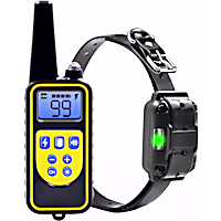 Pet Life Black Barkshield LED 1-to-3 Dog 900 Yard Range 7-Level Vibration and Sound Training Dog Collar