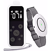 Pet Life Black/White Barksafe LED 1-to-3 Dog 1,200 Foot Range 7-Level Vibration and Sound Training Dog Collar