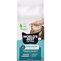 World's Best Cat Litter Poop Fighter Flushable Corn Cat Litter