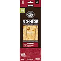 Earth Animal No-Hide Strips Beef Recipe Thin Natural Rawhide Alternative Dog Chew Treats