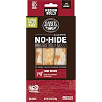 Earth Animal No-Hide Rolls Beef Recipe Medium Natural Long-Lasting Rawhide Alternative Dog Chews