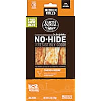 Earth Animal No-Hide Rolls Chicken Recipe Medium Natural Long-Lasting Rawhide Alternative Dog Chews
