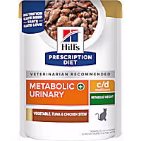Hill's Prescription Diet c/d Multicare + Metabolic Feline Stew with Vegetable & Chicken Wet Cat Food