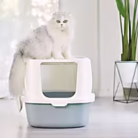 HANAMYA Flip-Top Jumbo Cat Litter Box with Scoop, Front Entry and Top Exit