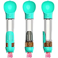 HANAMYA 3 in 1 Dog Travel Bottle Set with 17 Ounce Drinking Feeder, Food Box and Trash Bag Storage