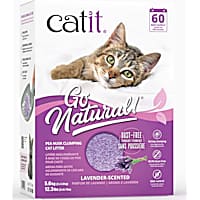 Catit Go Natural Pea Husk Clumping Cat Litter Flushable Kitty Litter with Odor Control & Subtle Lavender Scent