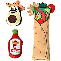 Max & Marlow Burrito, Avocado and Hot Sauce Catnip Filled Cat Toys Multipack