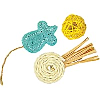 A&E Cage Company Nibbles Mouse, Ball and Lolipop Loofah Assortment