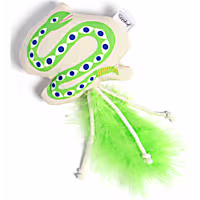 Jupiter Green Exotic Insignia Feather & Rope Catnip Toy