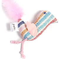 Jupiter Stripe Pink Feathered Plush Plover Catnip Toy