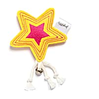 Jupiter Yellow Embroidered Star Felt Catnip Toy