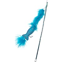 Jupiter Blue Fishy Feathered Wand Cat Toy