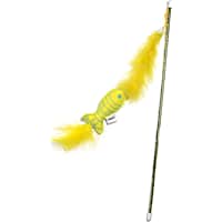 Jupiter Yellow Fishy Feathered Wand Cat Toy