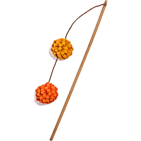 Jupiter Yellow Pom & Ribbon Wand Cat Toy