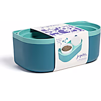 Jupiter Teal Double Cat Bowl Stand and Storage