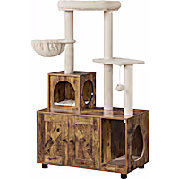 Topeakmart Hidden Litter Box Enclosure with Cat Tree Tower