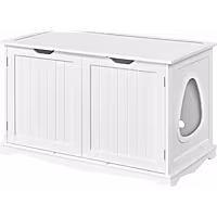 Topeakmart Hidden Cat Litter Box Furniture with Divider