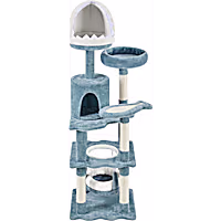 Topeakmart Ocean-themed Multi Level Cat Tree with Padded Perches and Hammock