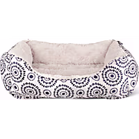 PetShop by Fringe Studio Ink Medallion Cream Rectangular Cuddler Pet Bed