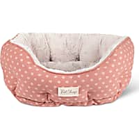 PetShop by Fringe Studio Ditsy Block Dark Blush Round Cuddler Pet Bed