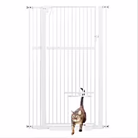 UniPaws 56"H Tall Dog Gate with Cat Door, Pressure Mounted Gate for Doorway