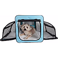 Pet Life Capacious Dual-Expandable Wire Folding Lightweight Collapsible Travel Pet Crate